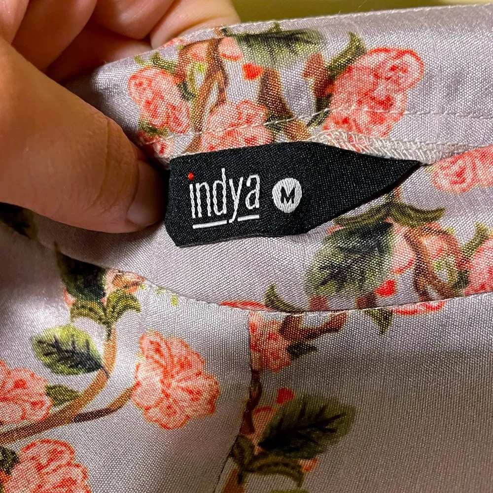 Indya Floral Grey Flared Maxi silk Skirt (Lehenga) & Top - Worn once. - Picture 9 of 16